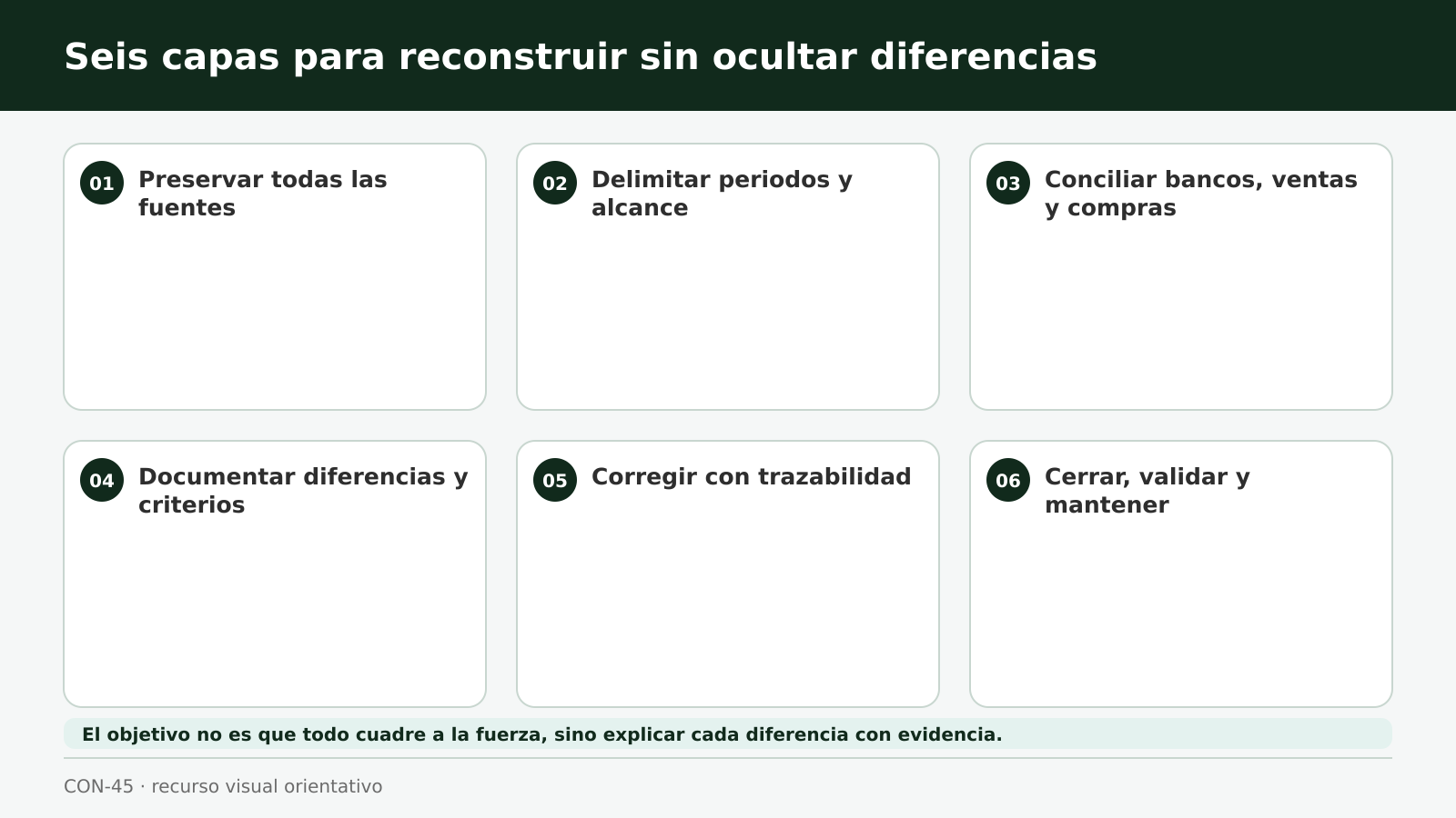 Proceso de seis pasos para reconstruir una contabilidad atrasada